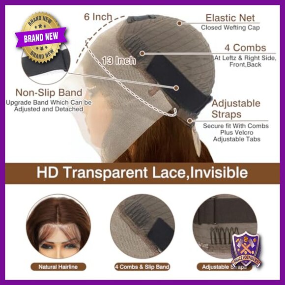 28 Inch Straight Human Hair Wig HD Lace Front Pre Plucked 180% Density
